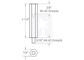 Aluminium Standoff 32mm (1.25 inch) dimensions